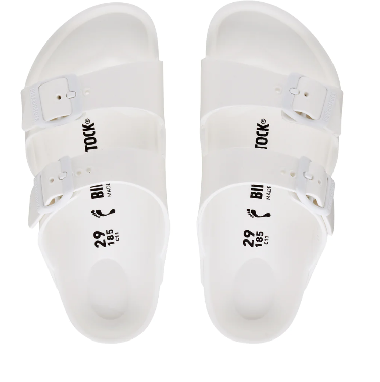 birkenstocks, kids birkenstocks, white birkenstocks, narrow foot, arizona eva kids narrow