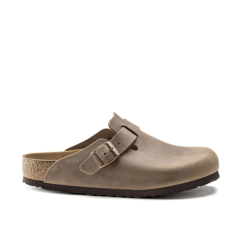 birkenstock, tobacco brown, boston oiled leather, narrow birkenstock