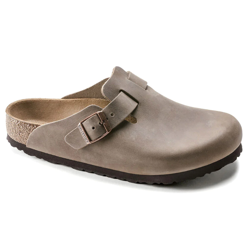 birkenstock, tobacco brown, boston oiled leather, narrow birkenstock