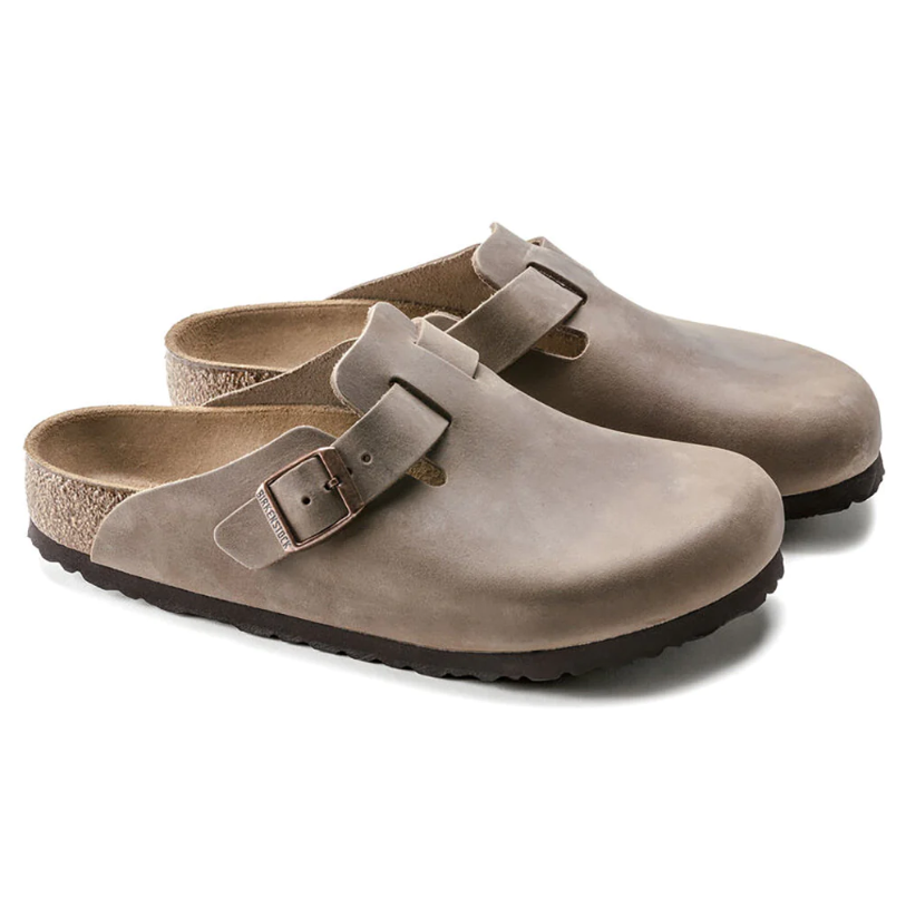 birkenstock, tobacco brown, boston oiled leather, narrow birkenstock