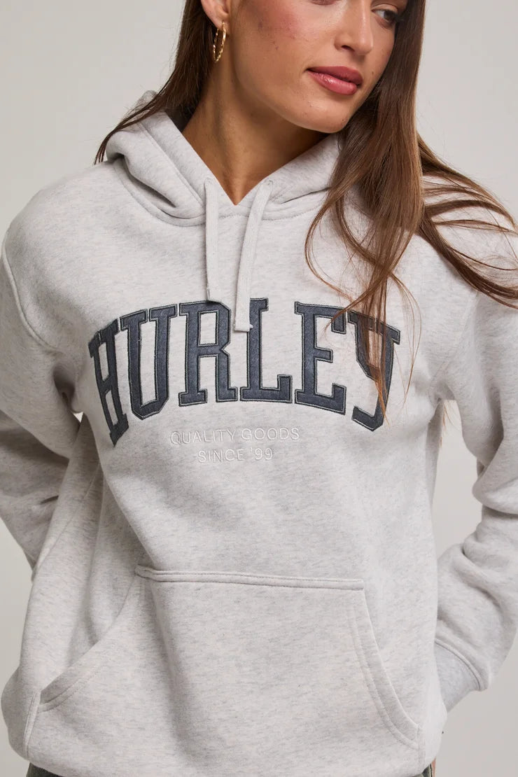 HONOURS PULLOVER HOODIE LIGHT HEATHER, HURLEY, LADIES HOODIES, HURLEY HOODIES, GREY HOODIES, WINTER CLOTHING, HURLEY