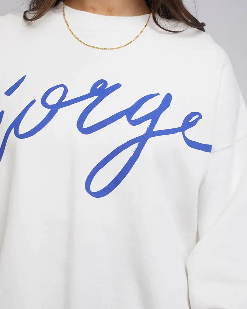 JORGE SCRIPTED CREW VINTAGE WHITE