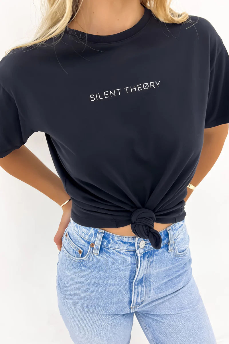 LOGO TEE BLACK, LADIES SHIRTS, LADIES BLACK SHIRTS, LADIES CASUAL, SILENT THEORY, LADIES SILENT THEORY