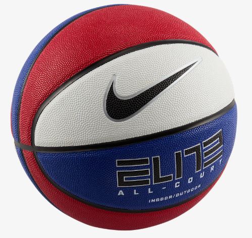 NIKE ELITE COURT 8P BASKETBALL Gym Red/Royal Blue/Metallic Silver INDOOR OUTDOOR BALL RED WHITE BLUE LOGO TICK