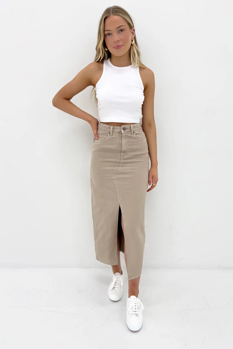 PIA MAXI SKIRT BEIGE, MAXI SKIRTS, LADIES SKIRTS, LADIES CLOTHING, LADIES CASUAL, ALL ABOUT EVE, LADIES ALL ABOUT EVE 