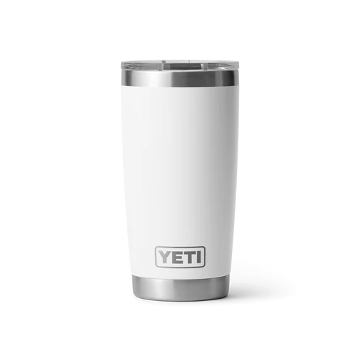 rambler 20oz tumbler magslider lid, white yeti