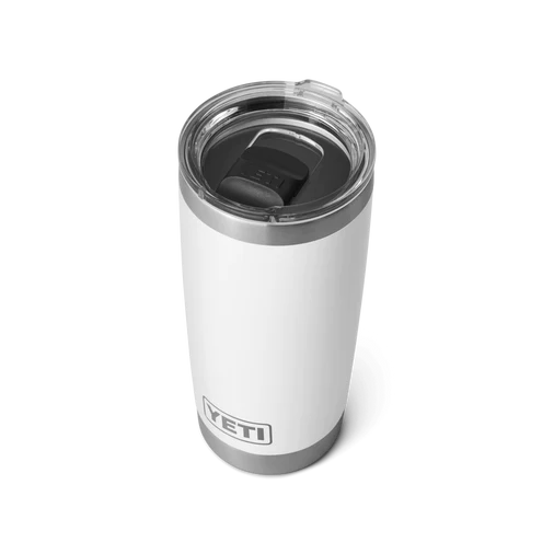 rambler 20oz tumbler magslider lid, white yeti