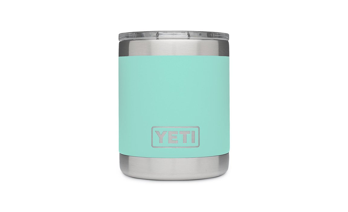 10oz yeti lowball rambler tumbler seafoam with magslider lid