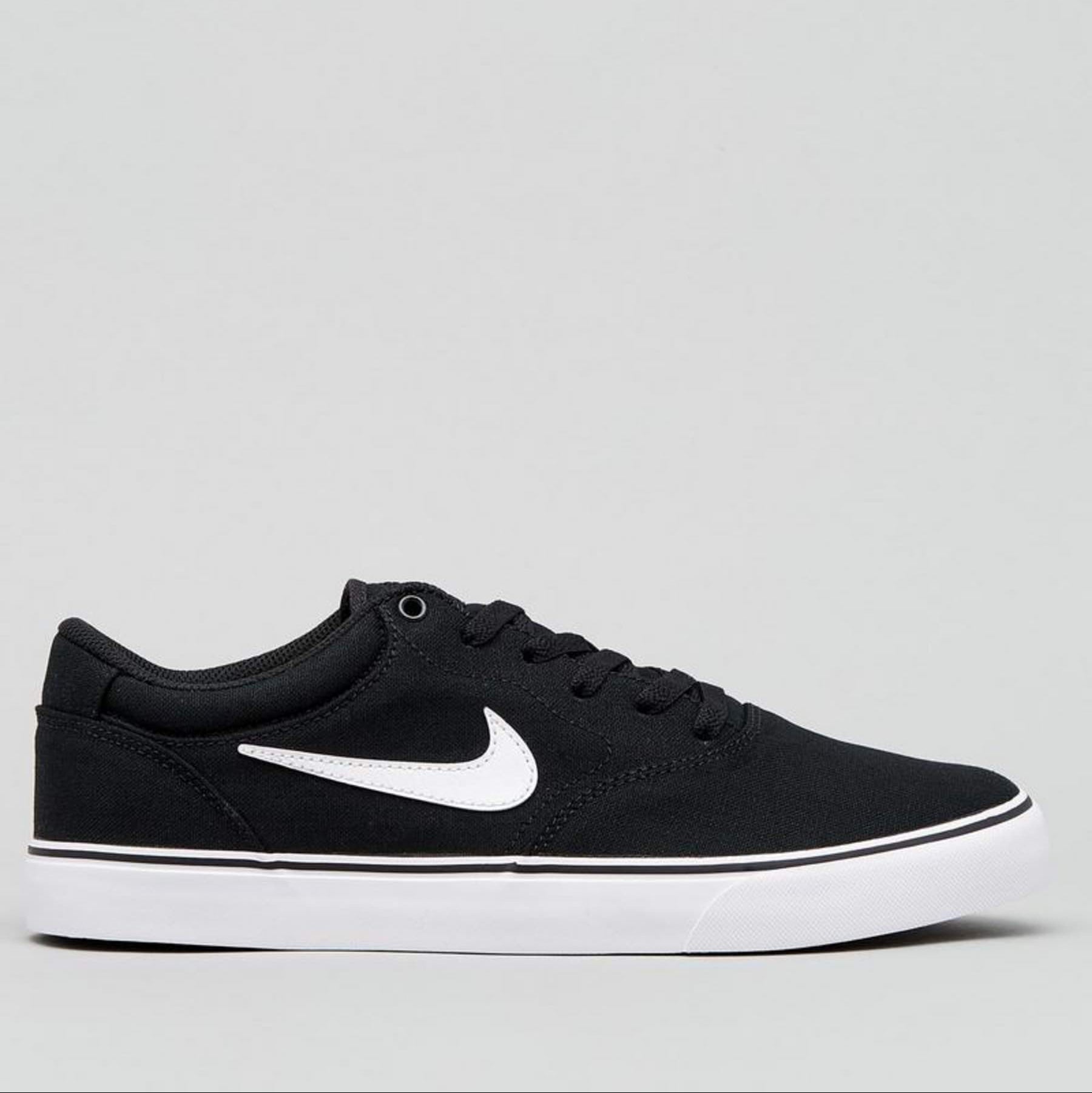 NIKE SB CHRON 2 CANVAS CASUAL FOOTWEAR SHOES BLACK WHITE 