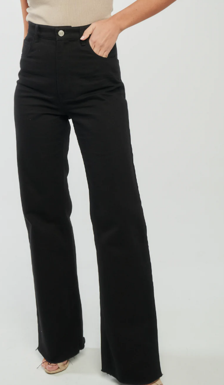 THE JEAN BLACK CASA AMUK LADIES HIGH WAIST WIDE LEGGED JACRON PATCH