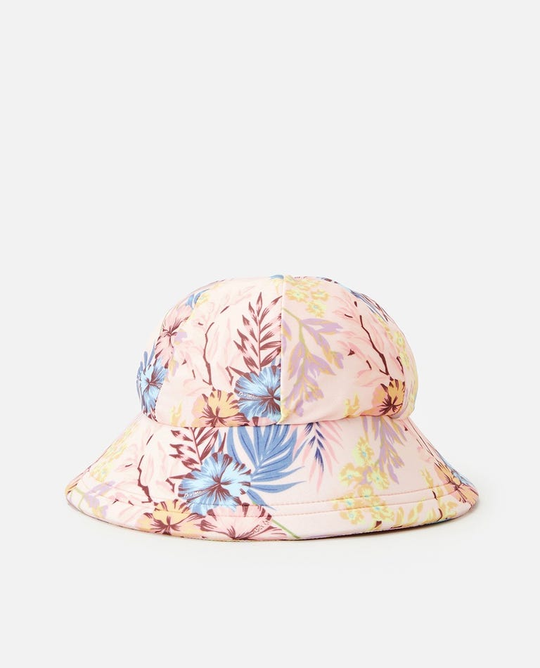 ALOHA SURF SWIM HAT - MINI VANILLA RIPCURL GIRLS YOUTH HEADWEAR FLORAL PATTERN WATER PROOF BUCKET HAT