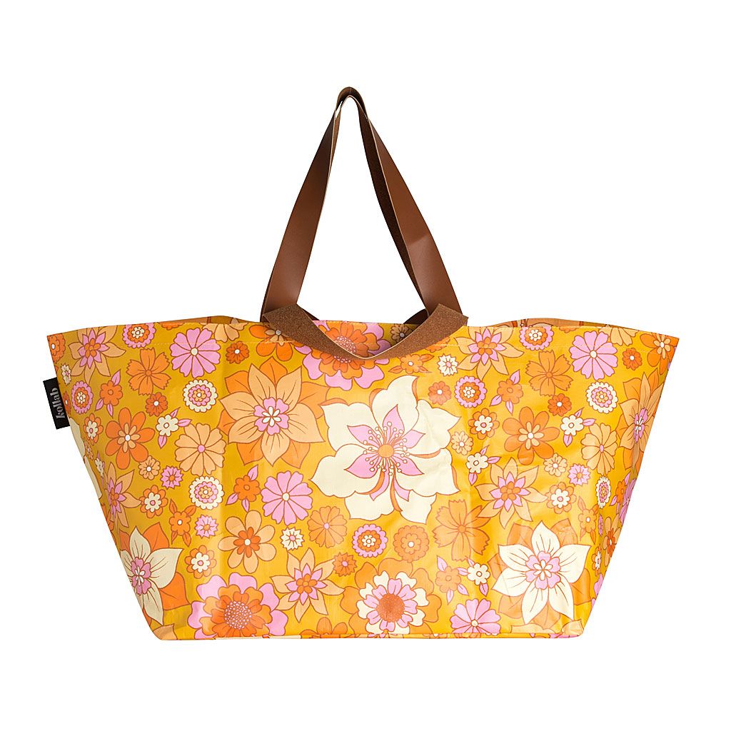 SHOPPER TOTE MUSTARD FLORAL